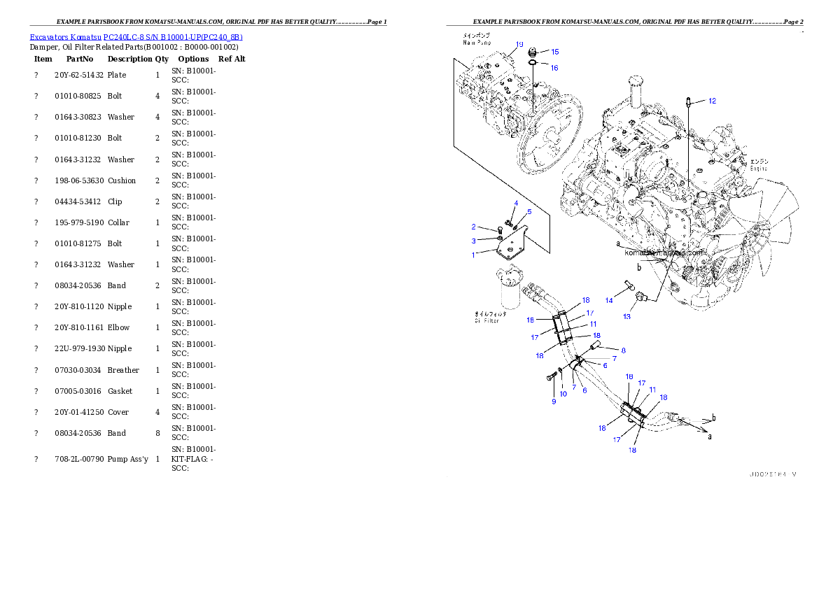 Komatsu pc240lc-8 parts books excavators download Komatsu pc240lc-8 parts books excavators download