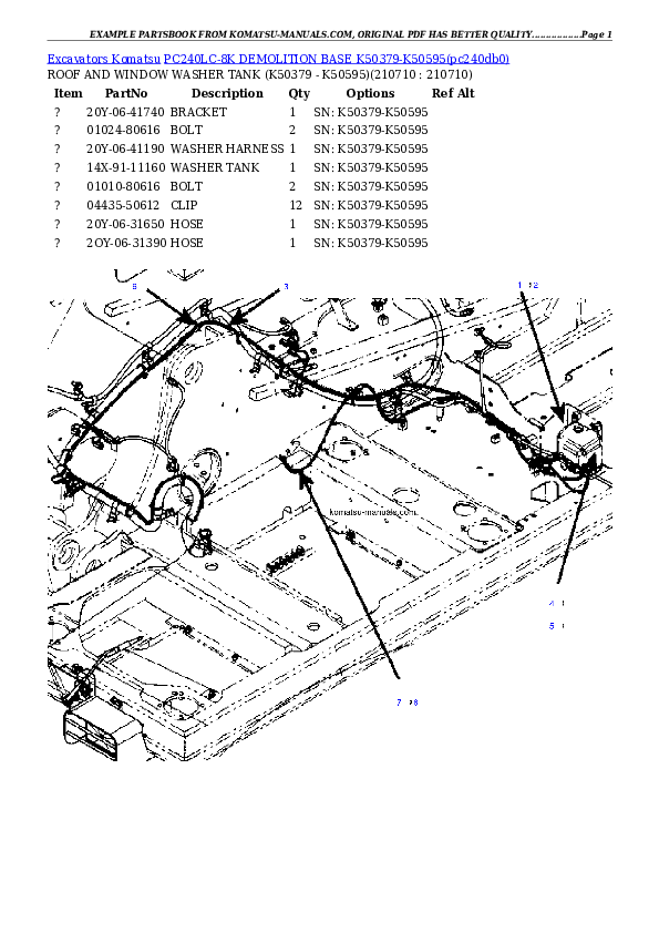 Komatsu pc240lc-8k demolition base k50379-k50595 partsbook (english) parts books excavators download Komatsu pc240lc-8k demolition base k50379-k50595 partsbook (english) parts books excavators download