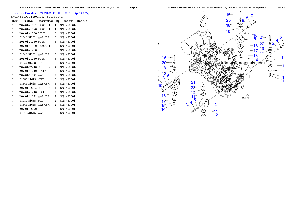 Komatsu pc240nlc-8k parts books excavators download Komatsu pc240nlc-8k parts books excavators download