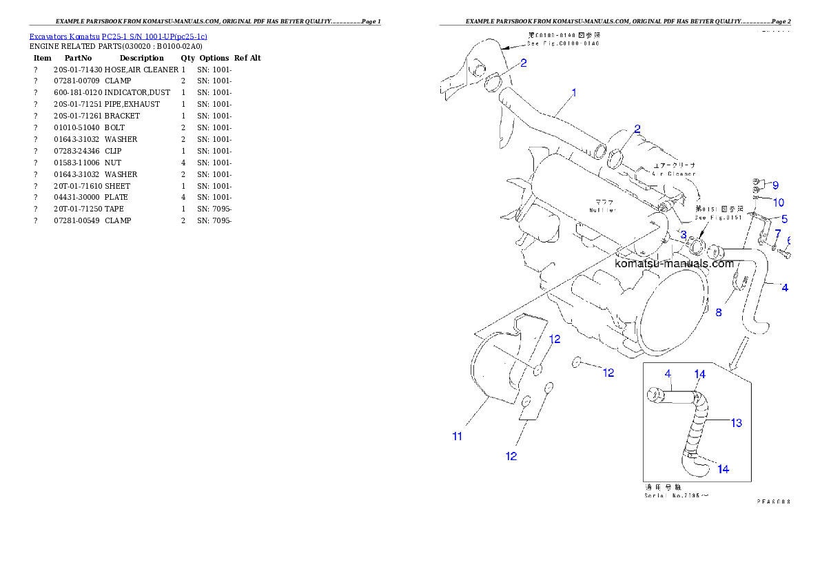 Komatsu pc25-1 parts books excavators download Komatsu pc25-1 parts books excavators download