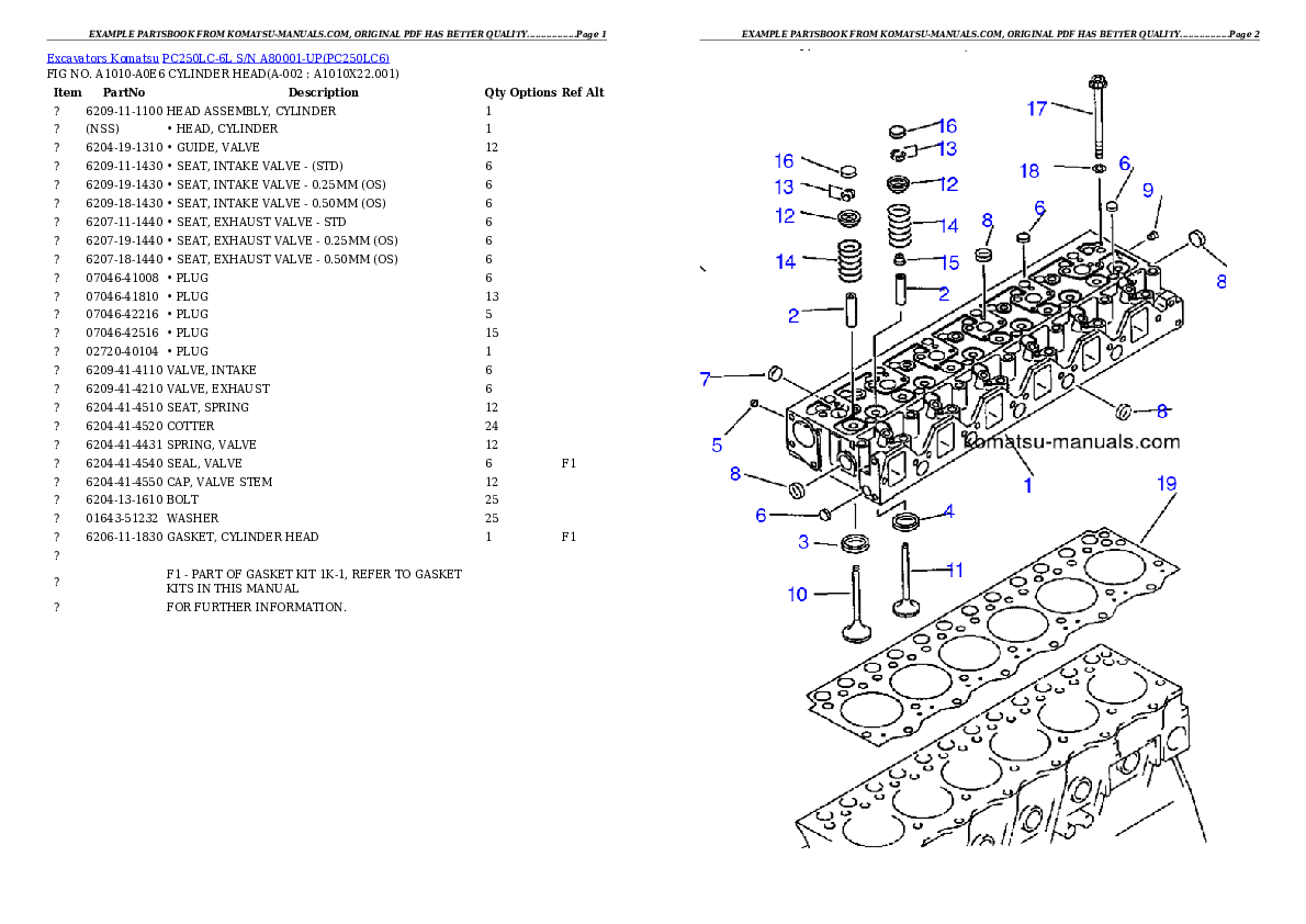 Komatsu pc250lc-6l parts books excavators download Komatsu pc250lc-6l parts books excavators download