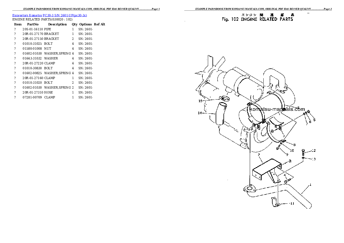 Komatsu pc30-3 parts books excavators download Komatsu pc30-3 parts books excavators download