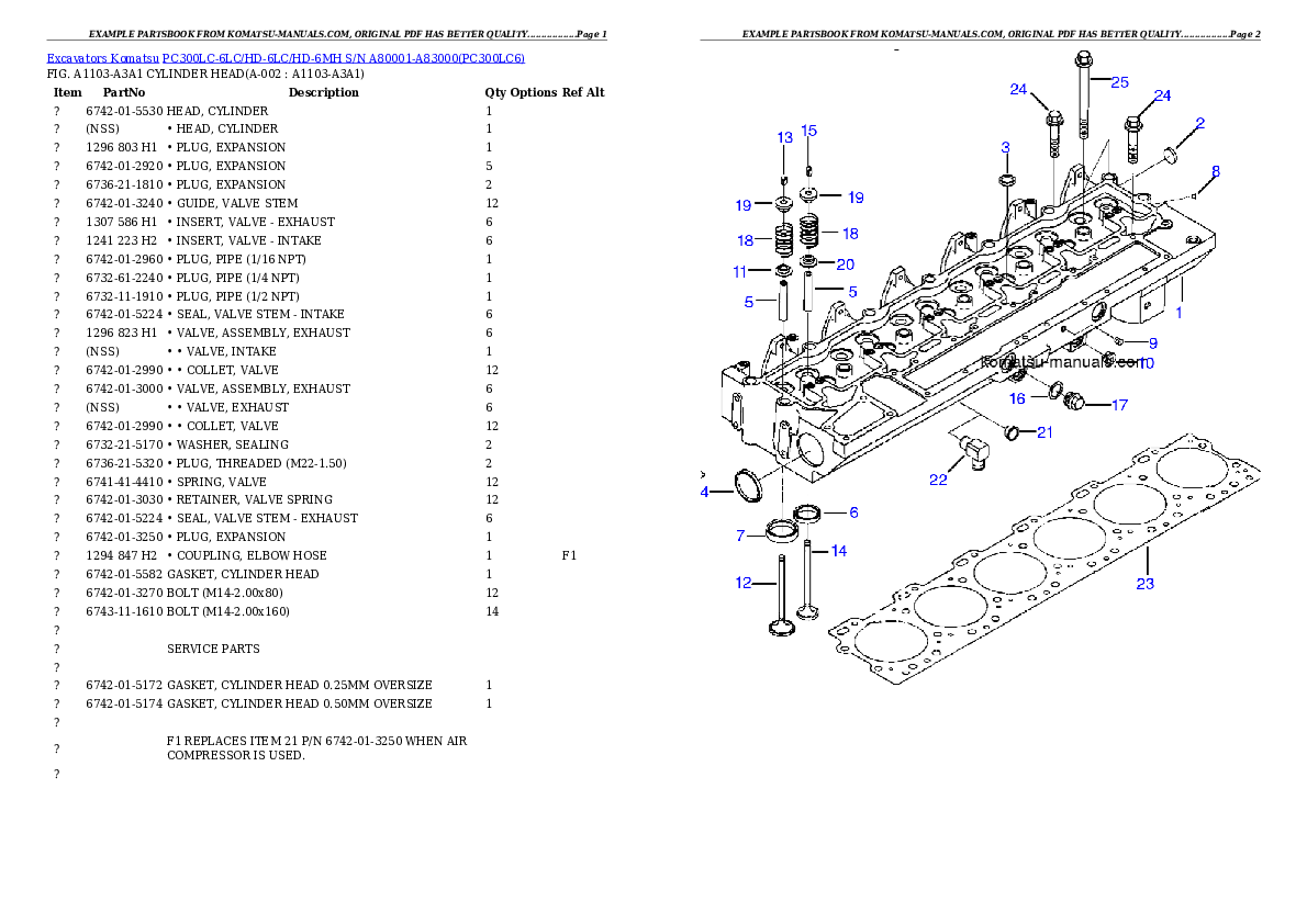 Komatsu pc300lc-6lc/hd-6lc/hd-6mh parts books excavators download Komatsu pc300lc-6lc/hd-6lc/hd-6mh parts books excavators download