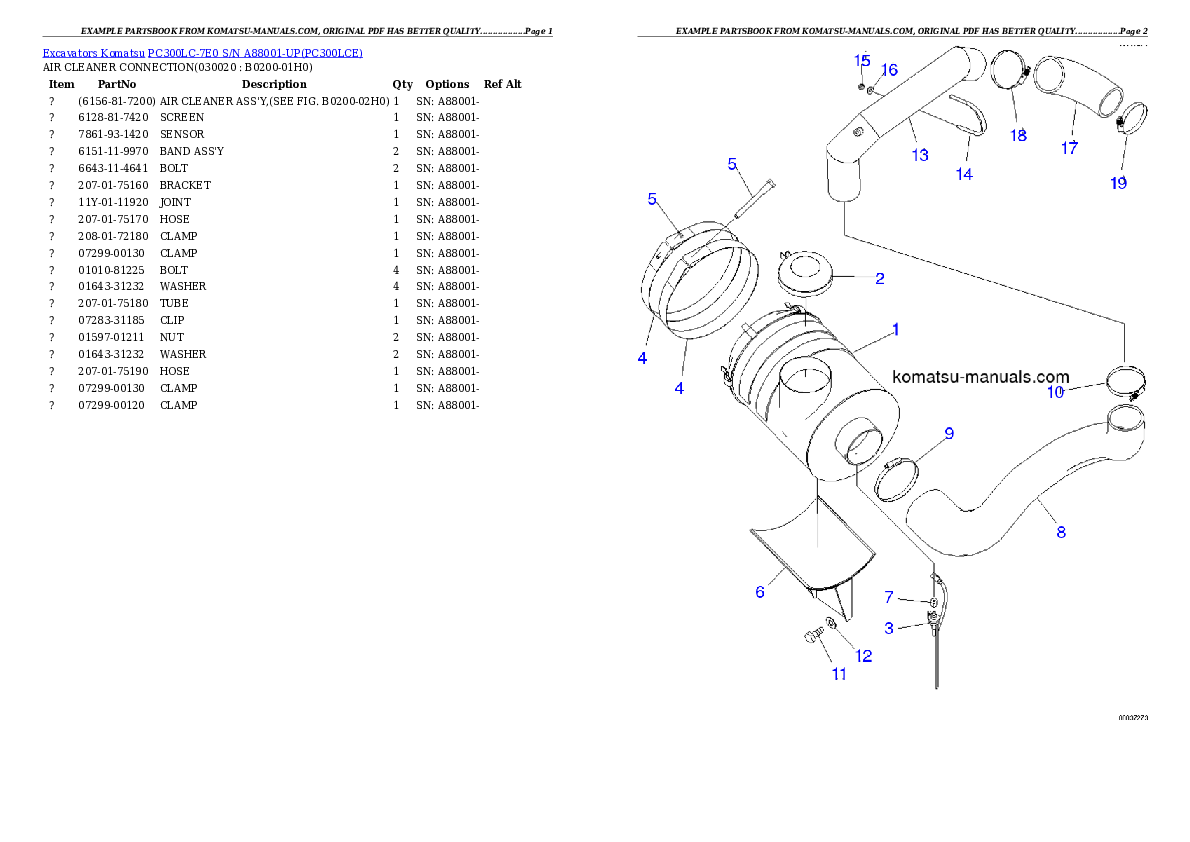 Komatsu pc300lc-7e0 parts books excavators download Komatsu pc300lc-7e0 parts books excavators download