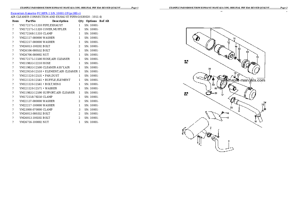 Komatsu pc30fr-1 parts books excavators download Komatsu pc30fr-1 parts books excavators download