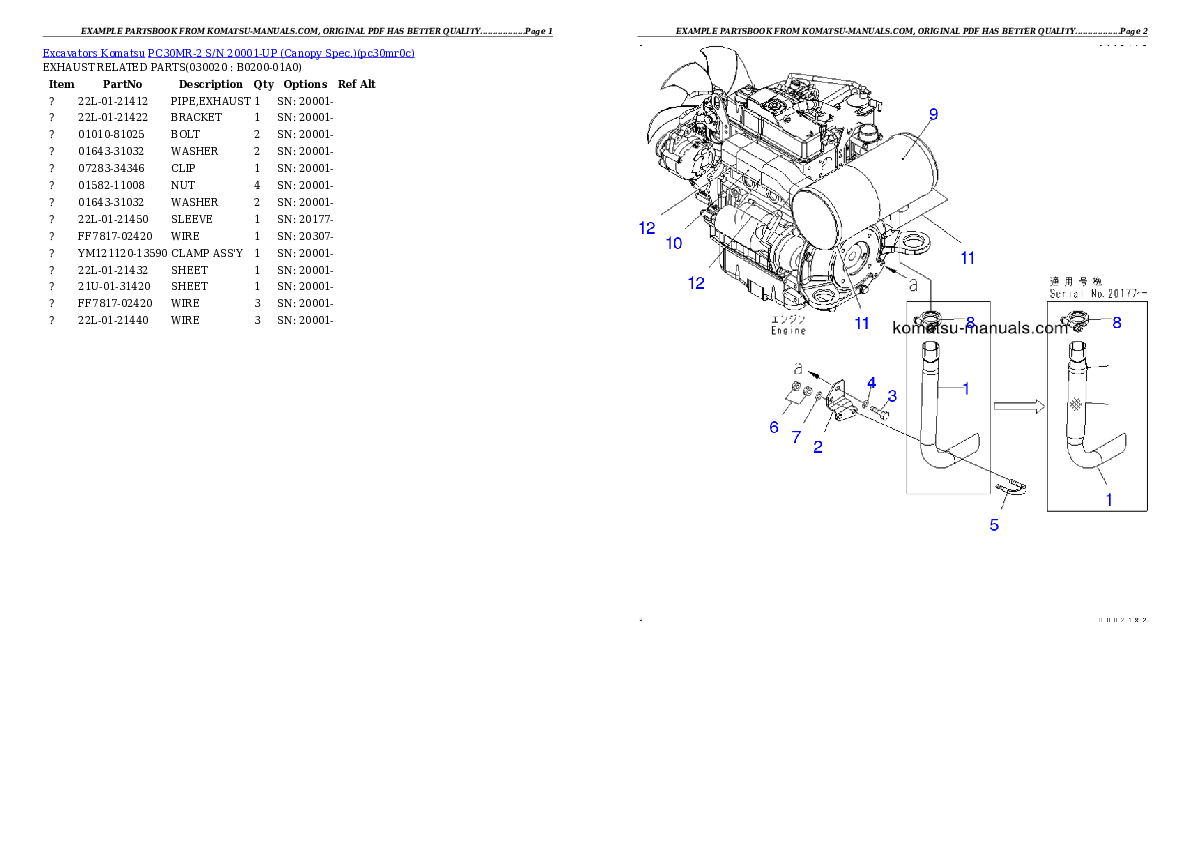 Komatsu pc30mr-2 parts books excavators download Komatsu pc30mr-2 parts books excavators download