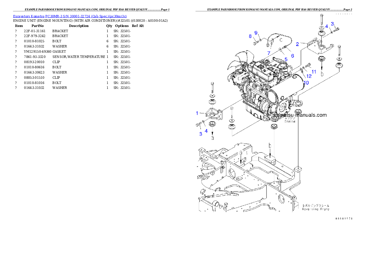 Komatsu pc30mr-3 parts books excavators download Komatsu pc30mr-3 parts books excavators download