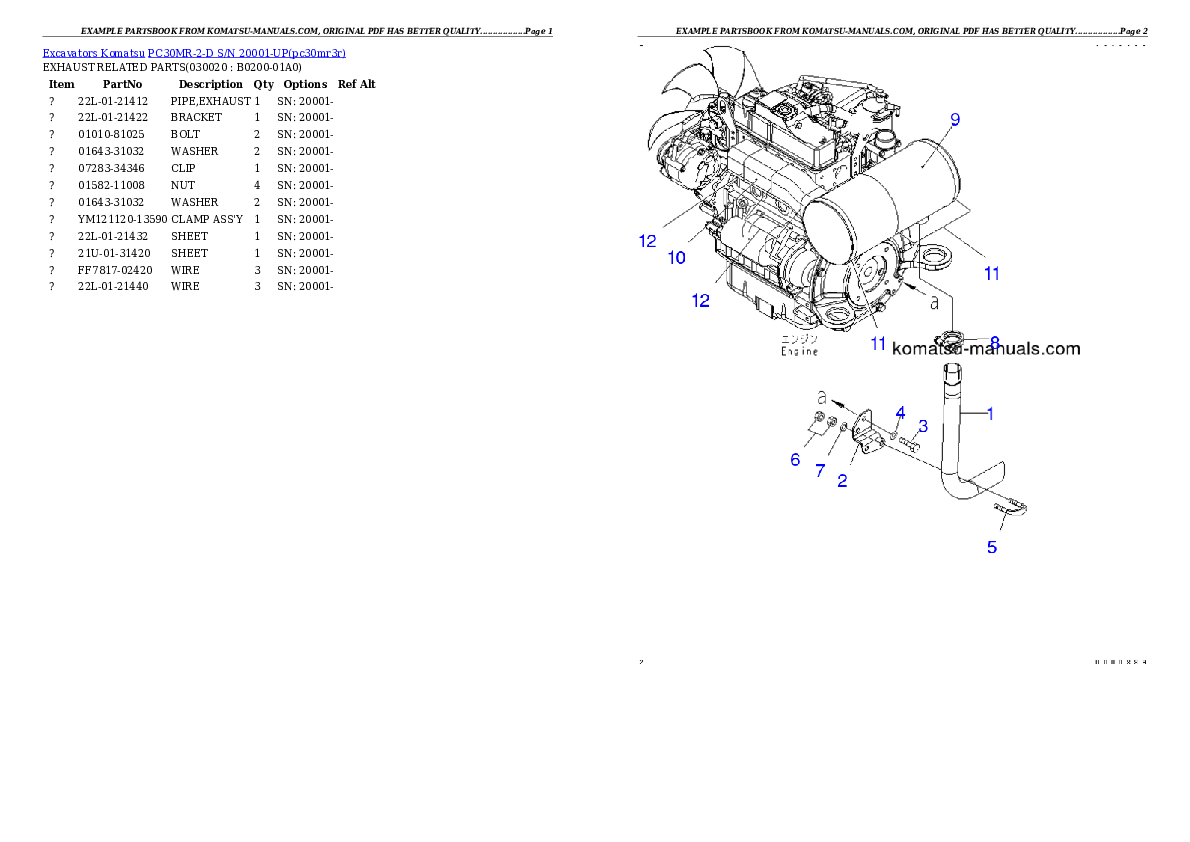 Komatsu pc30mr-2-d parts books excavators download Komatsu pc30mr-2-d parts books excavators download