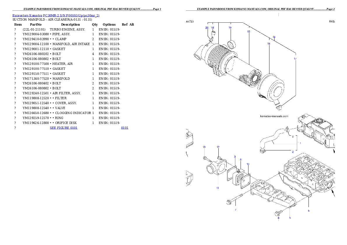 Komatsu pc30mr-2 parts books excavators download Komatsu pc30mr-2 parts books excavators download