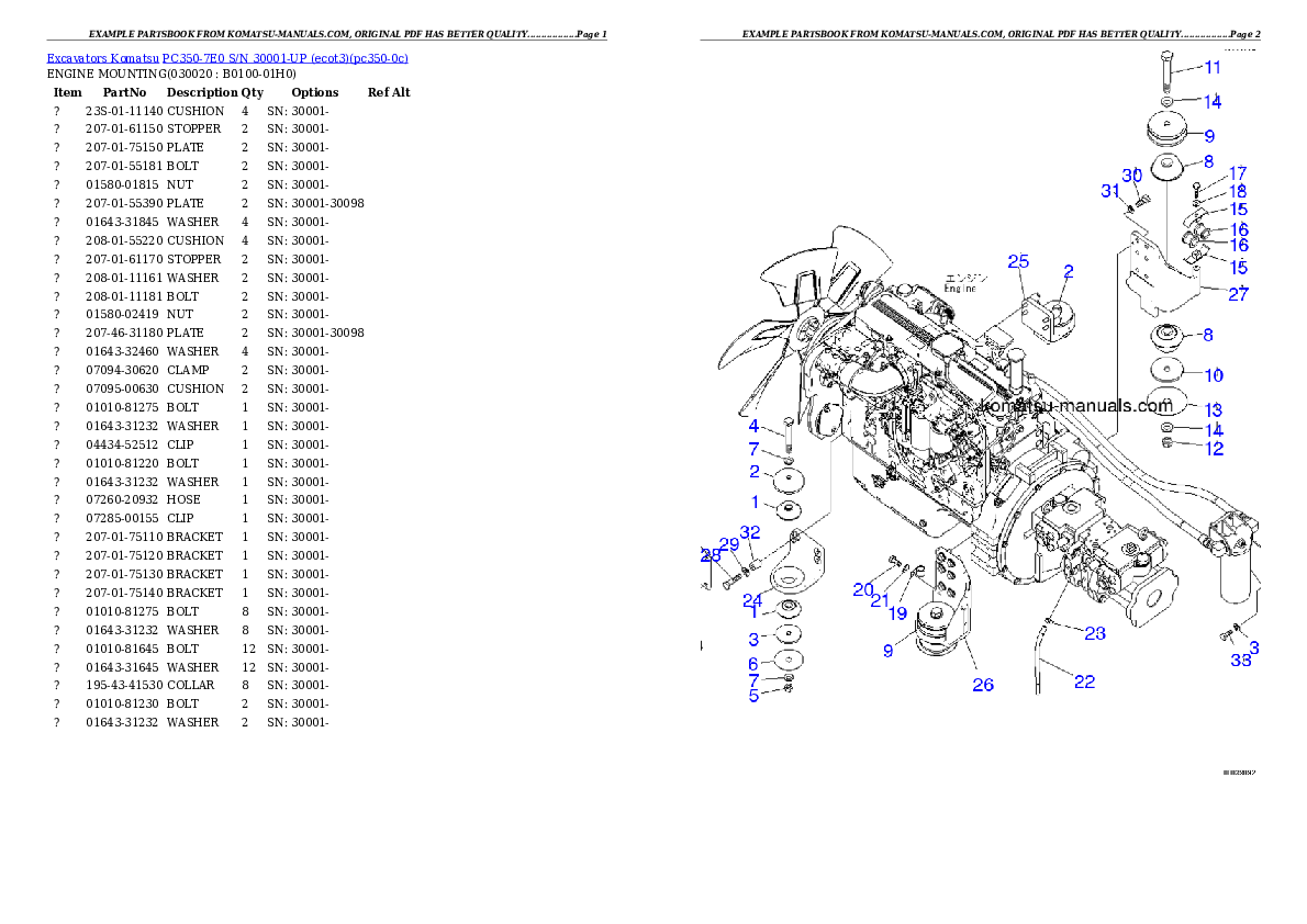 Komatsu pc350-7e0 parts books excavators download Komatsu pc350-7e0 parts books excavators download