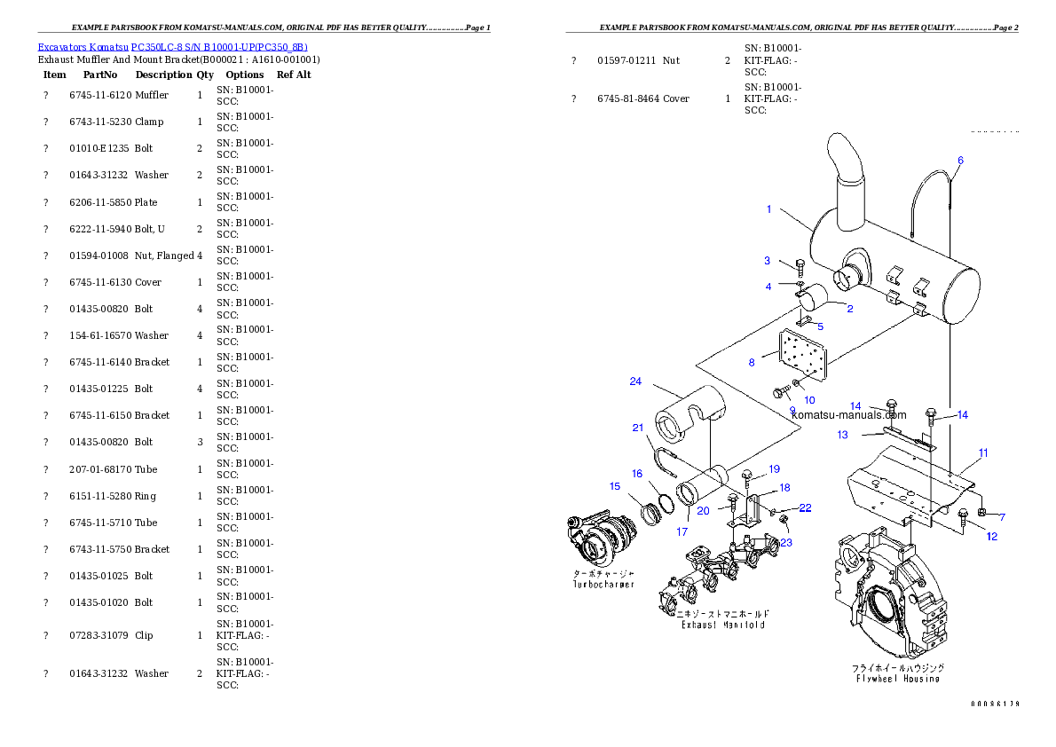 Komatsu pc350lc-8 parts books excavators download Komatsu pc350lc-8 parts books excavators download