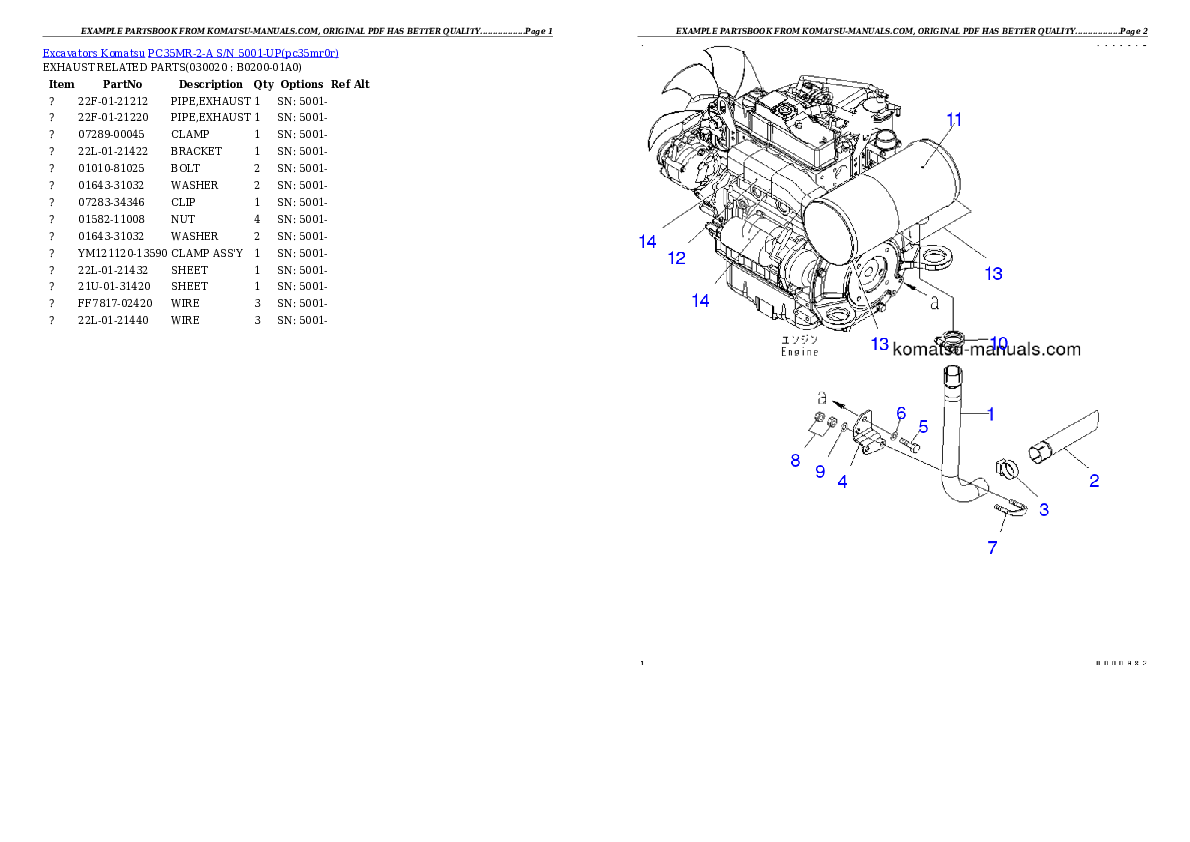 Komatsu pc35mr-2-a parts books excavators download Komatsu pc35mr-2-a parts books excavators download