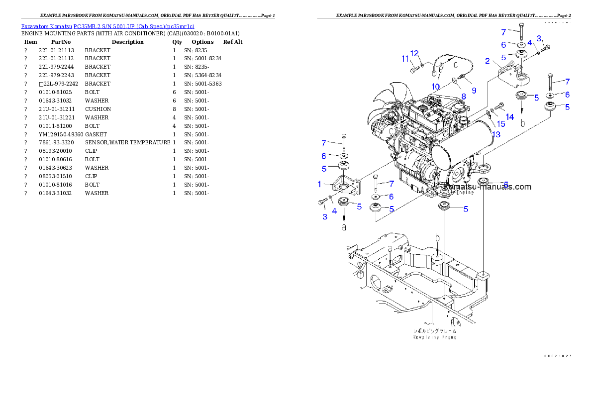 Komatsu pc35mr-2 parts books excavators download Komatsu pc35mr-2 parts books excavators download