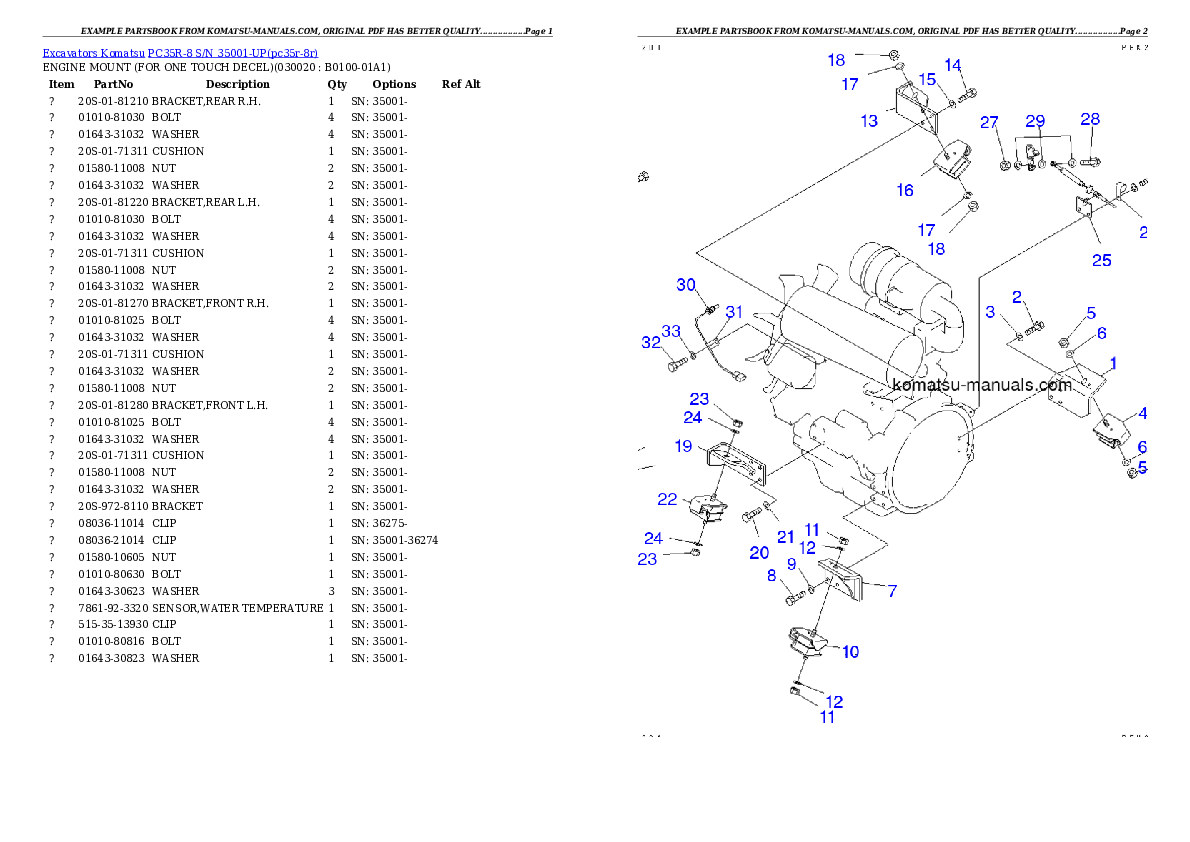 Komatsu pc35r-8 parts books excavators download Komatsu pc35r-8 parts books excavators download