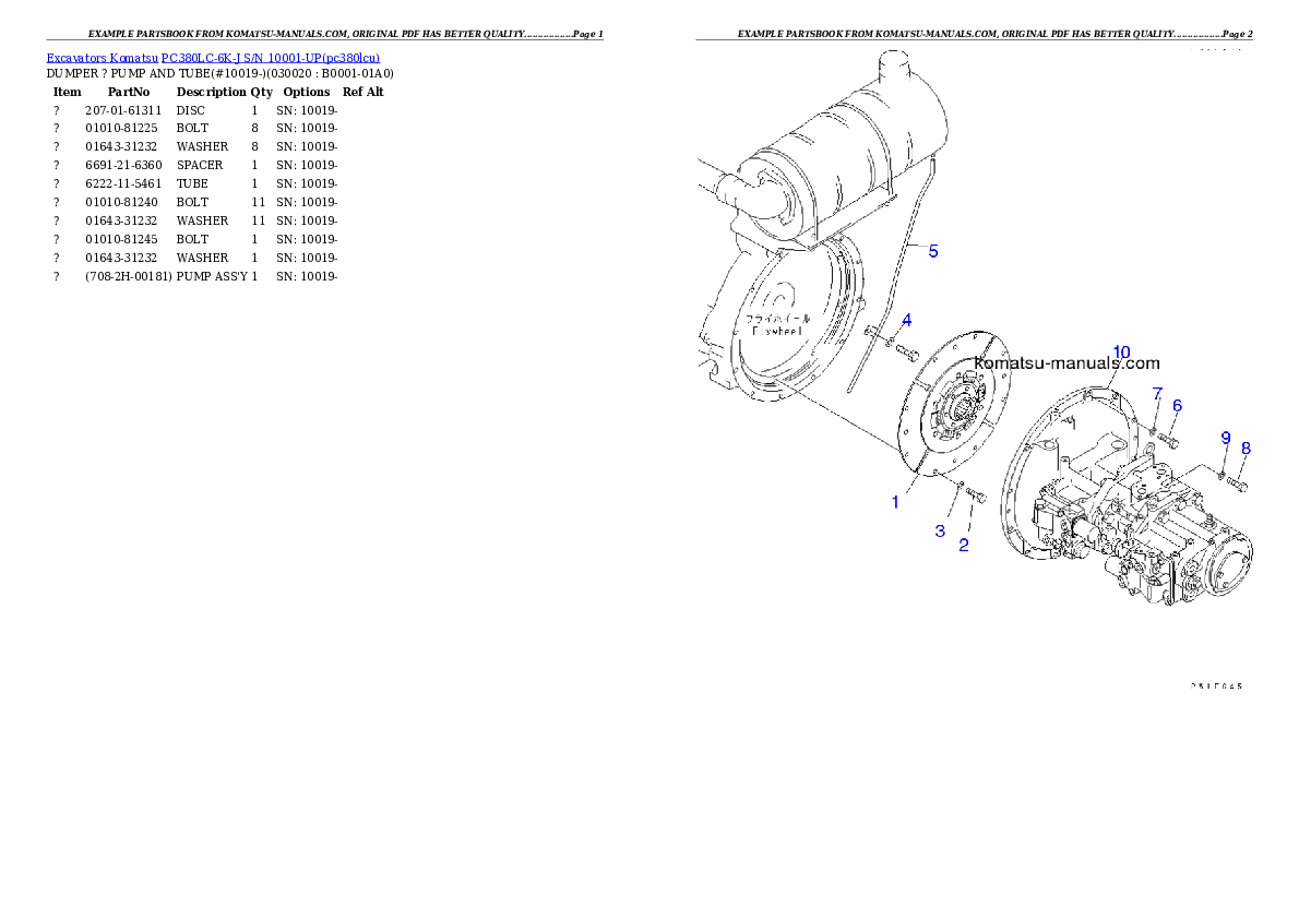 Komatsu pc380lc-6k-j parts books excavators download Komatsu pc380lc-6k-j parts books excavators download