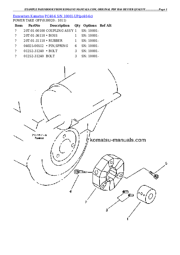 Komatsu pc40-6 parts books excavators download Komatsu pc40-6 parts books excavators download