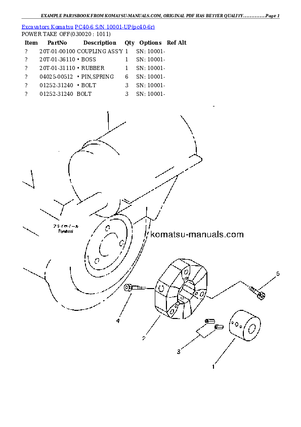 Komatsu pc40-6 parts books excavators download Komatsu pc40-6 parts books excavators download