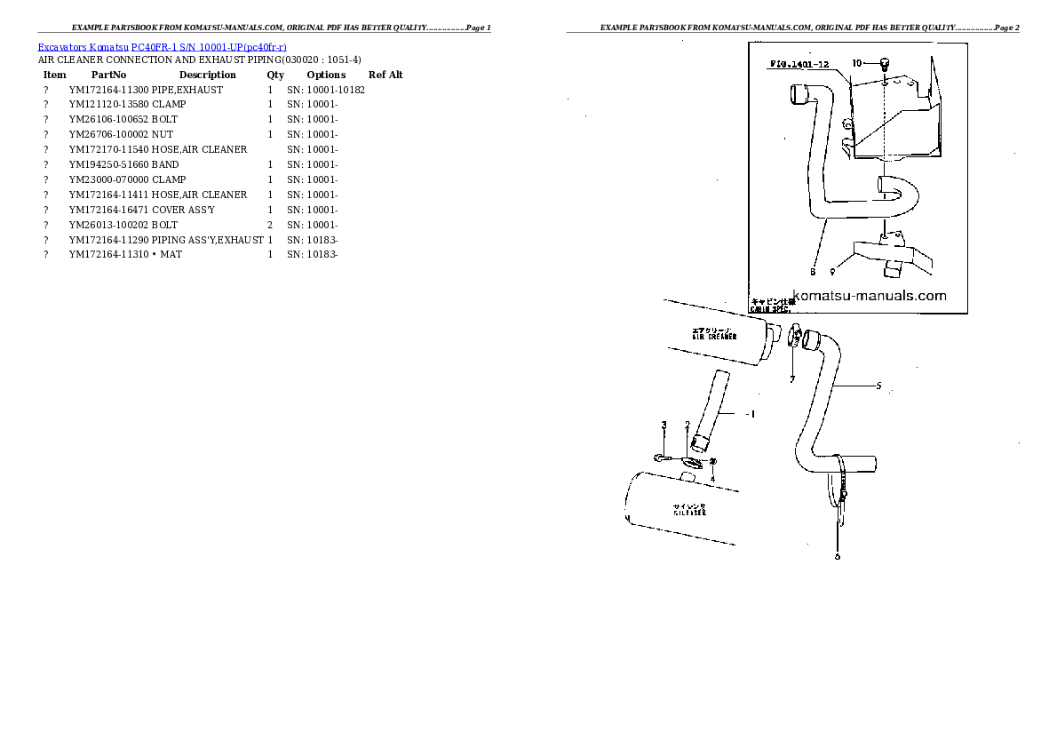 Komatsu pc40fr-1 parts books excavators download Komatsu pc40fr-1 parts books excavators download