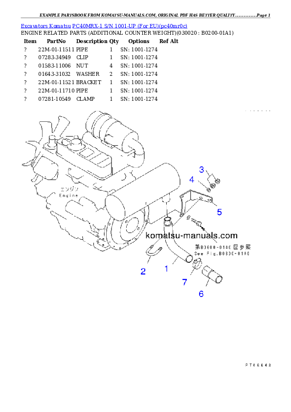 Komatsu pc40mrx-1 parts books excavators download Komatsu pc40mrx-1 parts books excavators download