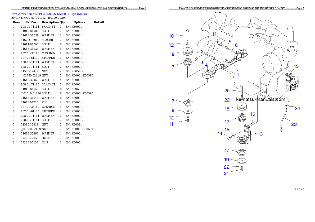Komatsu pc450-8 parts books excavators download Komatsu pc450-8 parts books excavators download
