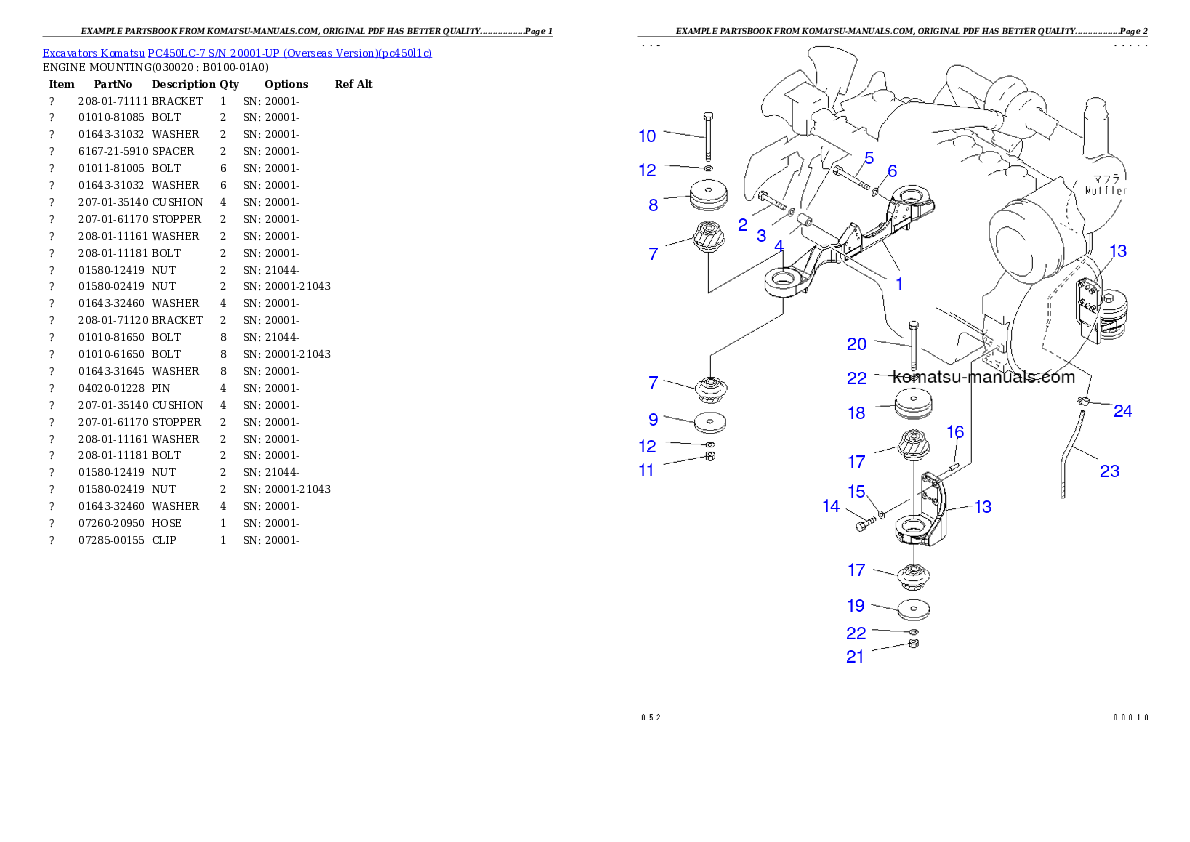 Komatsu pc450lc-7 parts books excavators download Komatsu pc450lc-7 parts books excavators download