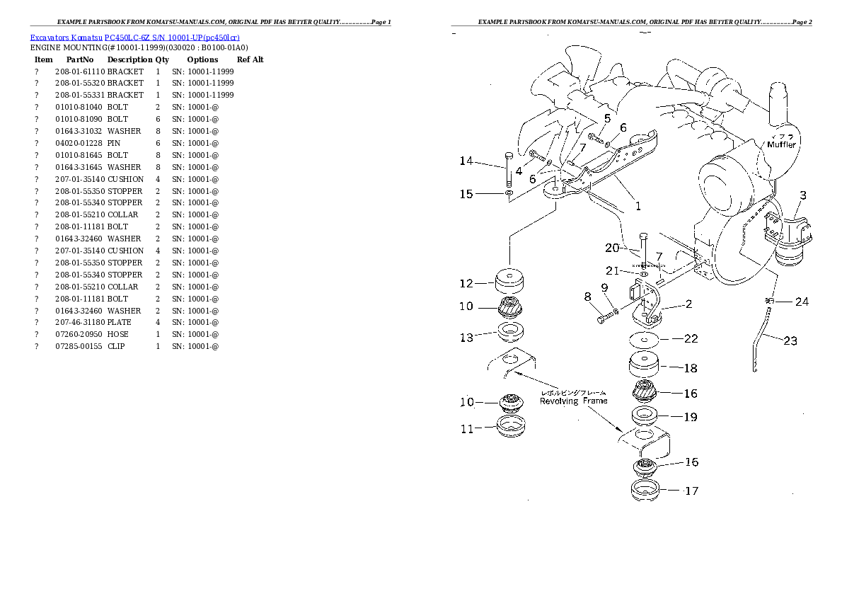 Komatsu pc450lc-6z parts books excavators download Komatsu pc450lc-6z parts books excavators download