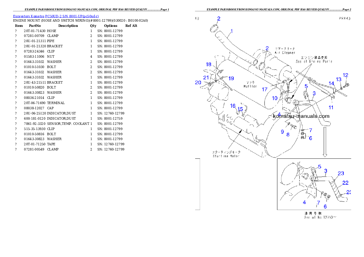 Komatsu pc50ud-2 parts books excavators download Komatsu pc50ud-2 parts books excavators download