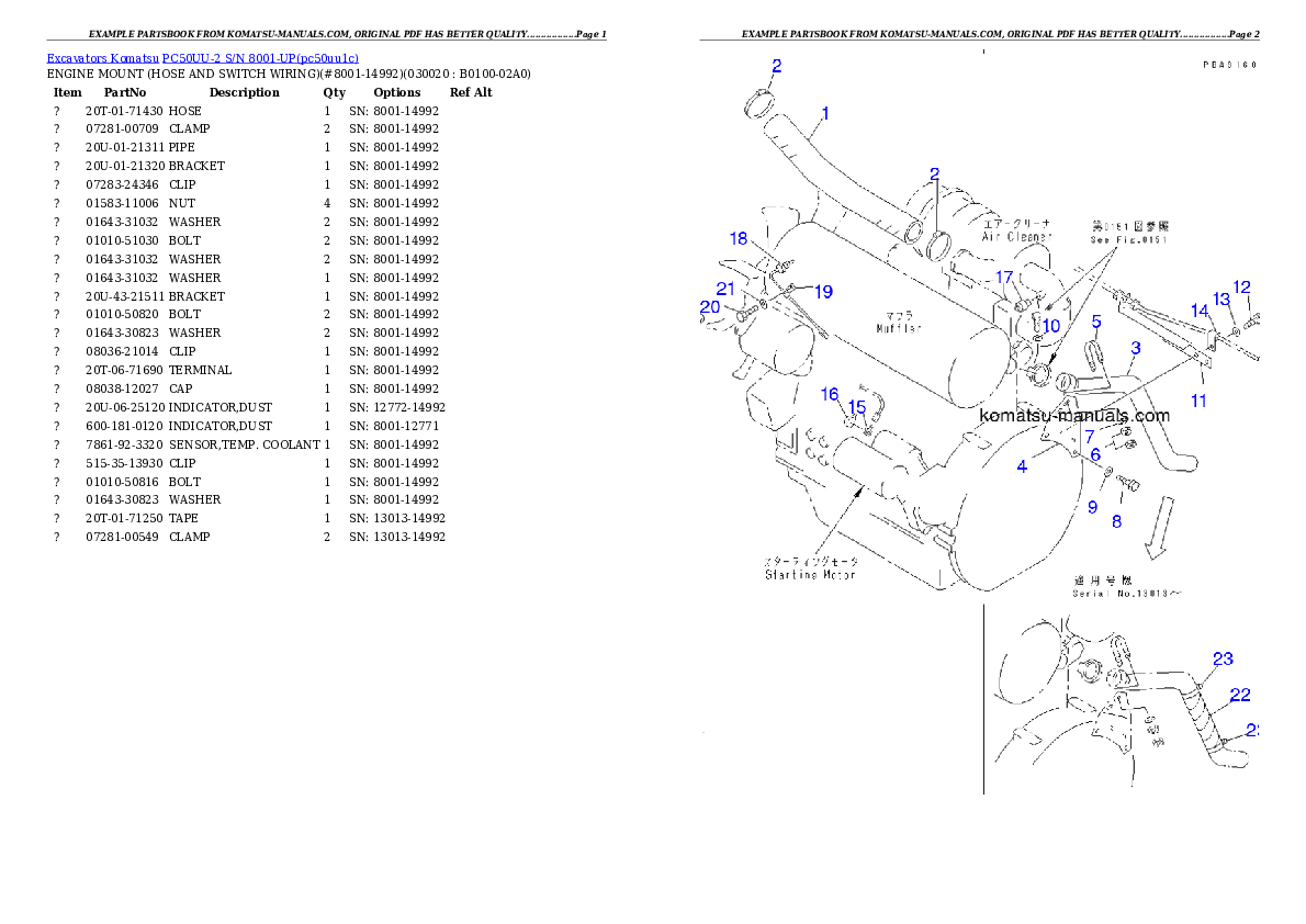 Komatsu pc50uu-2 parts books excavators download Komatsu pc50uu-2 parts books excavators download