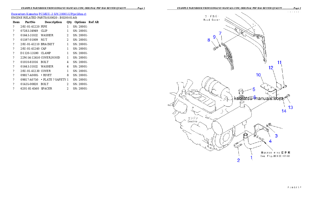 Komatsu pc58uu-3 parts books excavators download Komatsu pc58uu-3 parts books excavators download