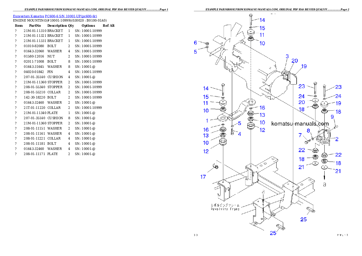 Komatsu pc600-6 parts books excavators download Komatsu pc600-6 parts books excavators download