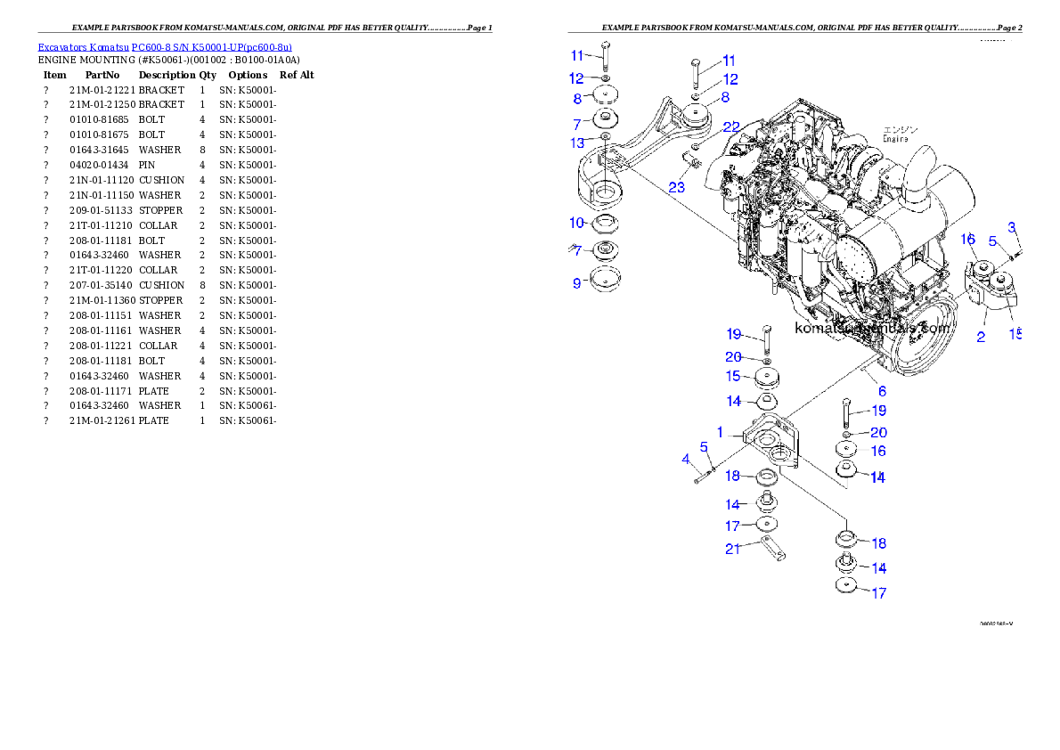 Komatsu pc600-8 parts books excavators download Komatsu pc600-8 parts books excavators download