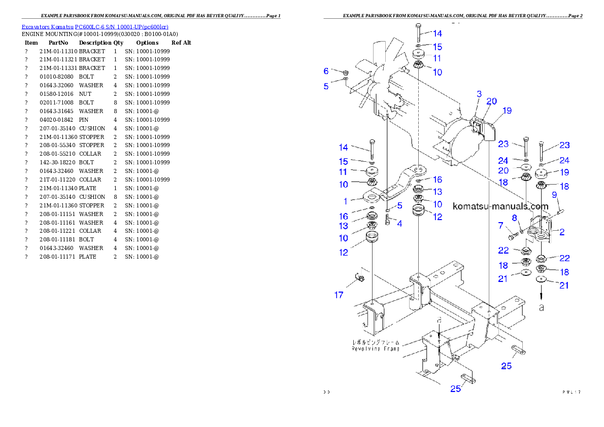 Komatsu pc600lc-6 parts books excavators download Komatsu pc600lc-6 parts books excavators download