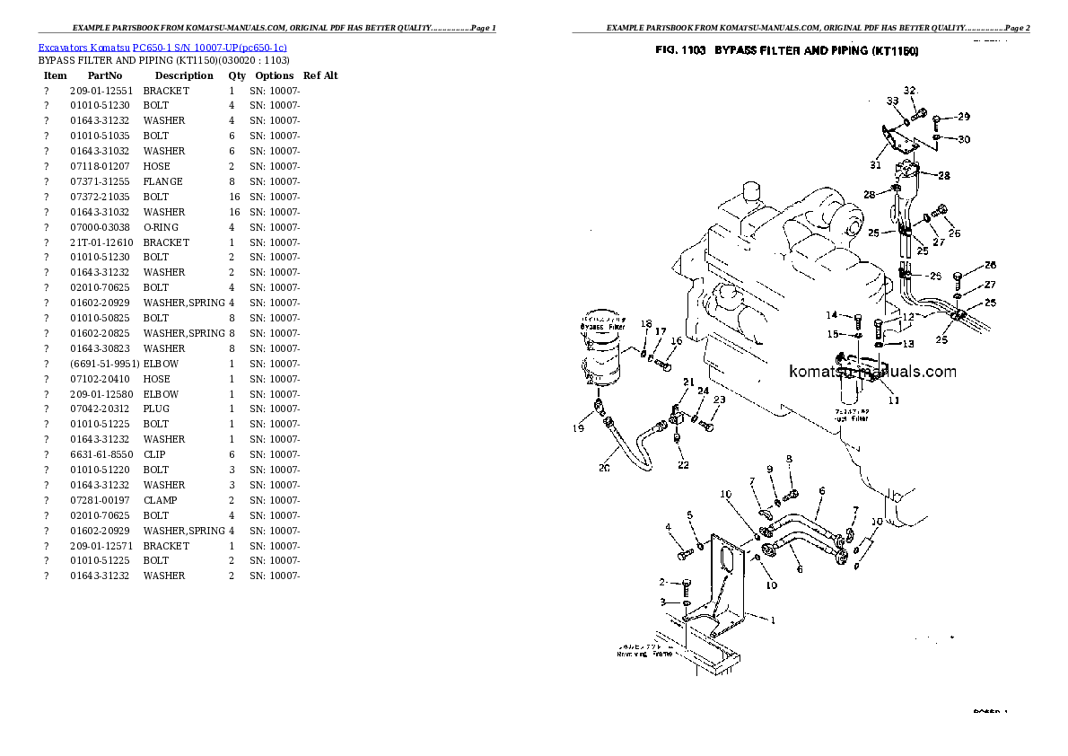 Komatsu pc650-1 parts books excavators download Komatsu pc650-1 parts books excavators download