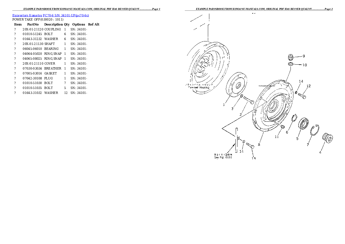 Komatsu pc70-6 parts books excavators download Komatsu pc70-6 parts books excavators download