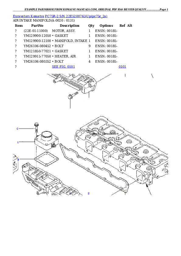 Komatsu pc75r-2 parts books excavators download Komatsu pc75r-2 parts books excavators download