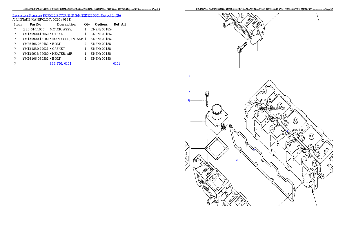Komatsu pc75r-2 parts books excavators download Komatsu pc75r-2 parts books excavators download