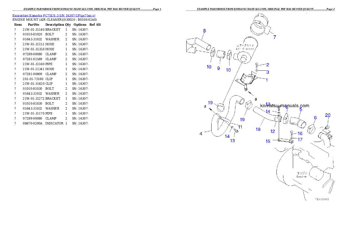 Komatsu pc75us-3 parts books excavators download Komatsu pc75us-3 parts books excavators download