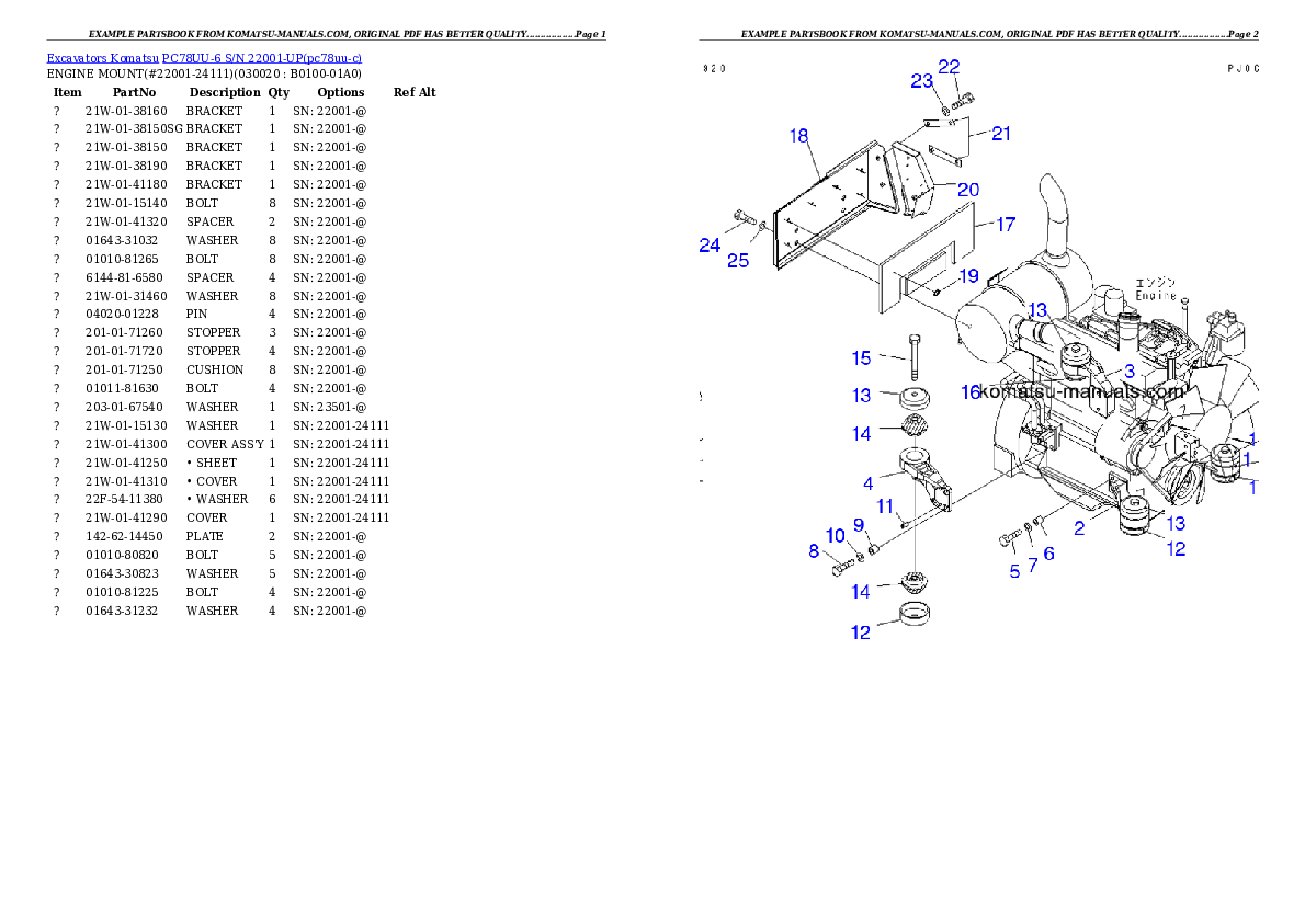 Komatsu pc78uu-6 parts books excavators download Komatsu pc78uu-6 parts books excavators download