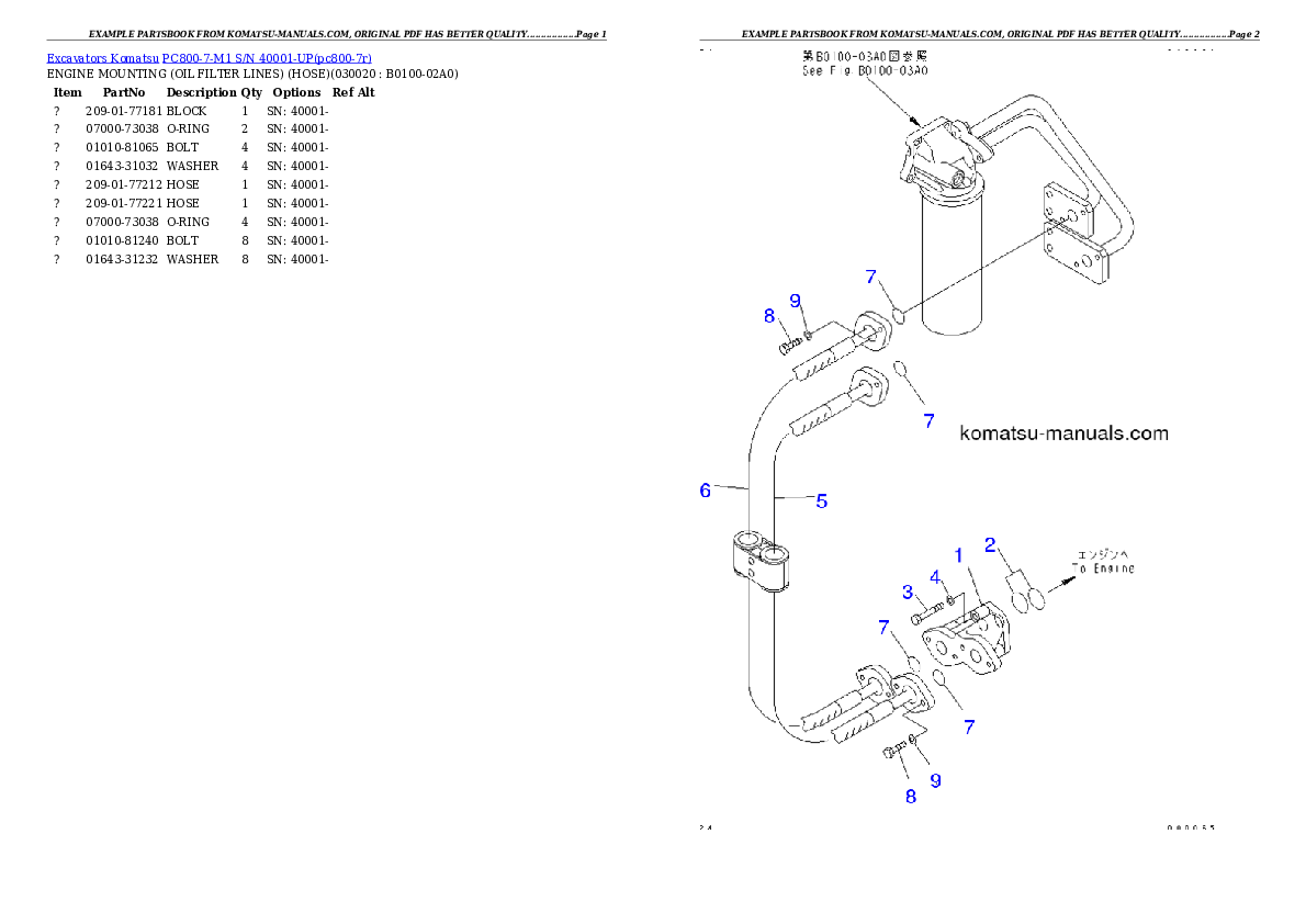 Komatsu pc800-7-m1 parts books excavators download Komatsu pc800-7-m1 parts books excavators download