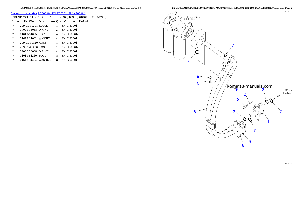 Komatsu pc800-8k parts books excavators download Komatsu pc800-8k parts books excavators download