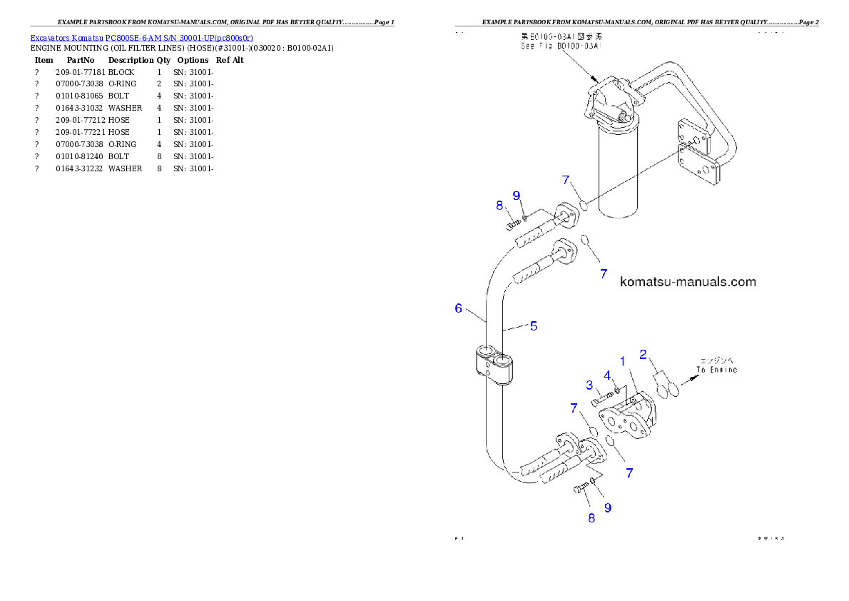 Komatsu pc800se-6-am parts books excavators download Komatsu pc800se-6-am parts books excavators download