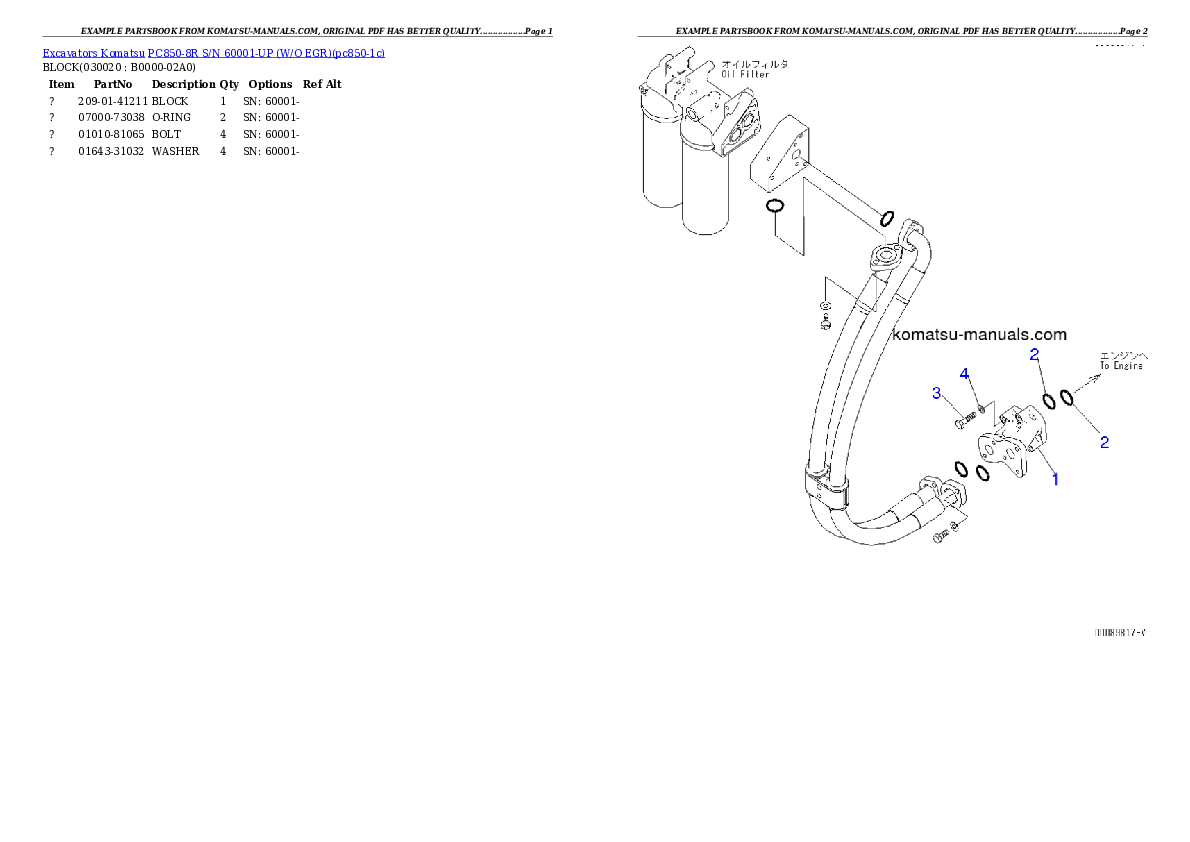 Komatsu pc850-8r parts books excavators download Komatsu pc850-8r parts books excavators download