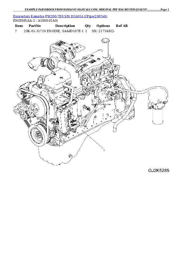 Komatsu pw200-7e0 parts books excavators download Komatsu pw200-7e0 parts books excavators download