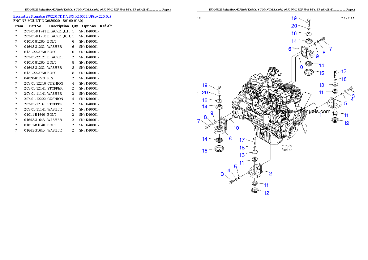 Komatsu pw220-7k-ka parts books excavators download Komatsu pw220-7k-ka parts books excavators download