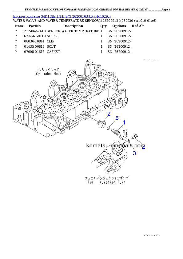 Komatsu s4d102e-1n-d parts books engines download Komatsu s4d102e-1n-d parts books engines download