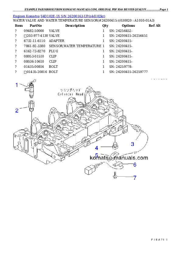 Komatsu s4d102e-1x parts books engines download Komatsu s4d102e-1x parts books engines download