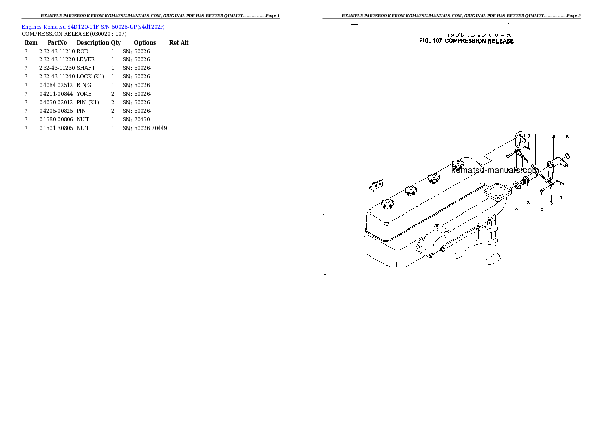 Komatsu s4d120-11f parts books engines download Komatsu s4d120-11f parts books engines download