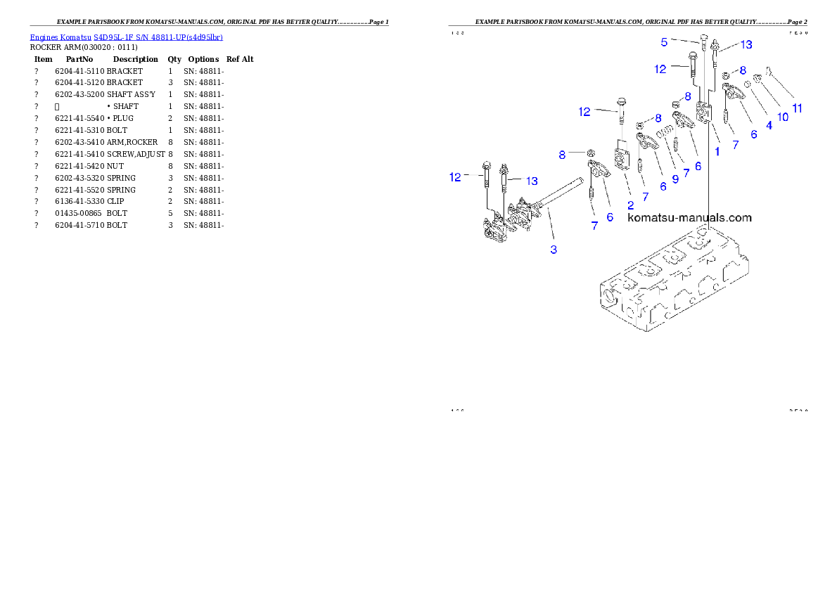 Komatsu s4d95l-1f parts books engines download Komatsu s4d95l-1f parts books engines download