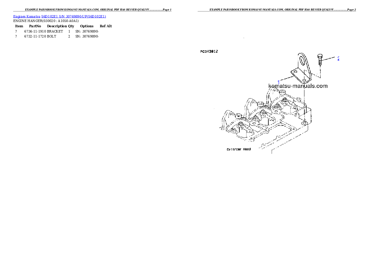 Komatsu s6d102e1 parts books engines download Komatsu s6d102e1 parts books engines download