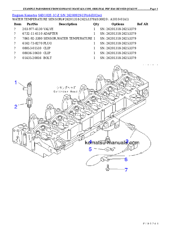 Komatsu s6d102e-1c-z parts books engines download Komatsu s6d102e-1c-z parts books engines download